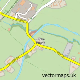 Street map sample of Stoke Pound, Worcestershire