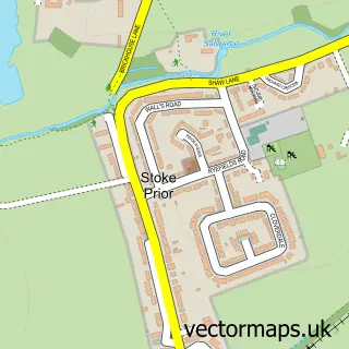 Street map sample of Stoke Prior, Worcestershire