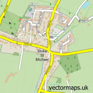 Street map sample of Stoke St. Michael, Somerset
