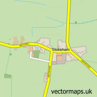 Street map sample of Stokeham, Nottinghamshire