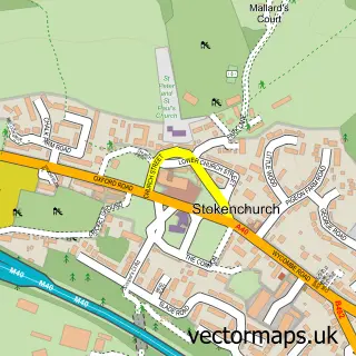 Street map sample of Stokenchurch, Buckinghamshire