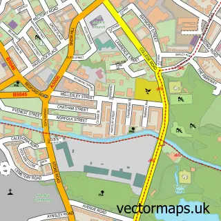 Street map sample of Stoke-on-Trent, Staffordshire