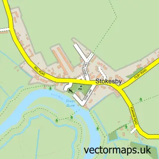 Street map sample of Stokesby, Norfolk