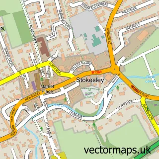 Street map sample of Stokesley, North Yorkshire