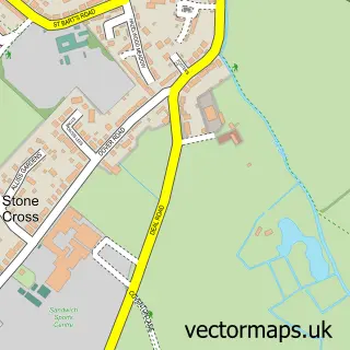 Street map sample of Stone Cross, Kent