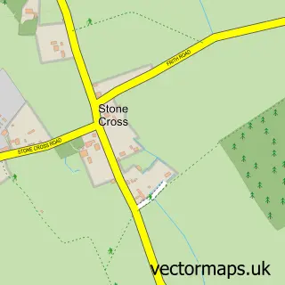 Street map sample of Stone Cross, Kent