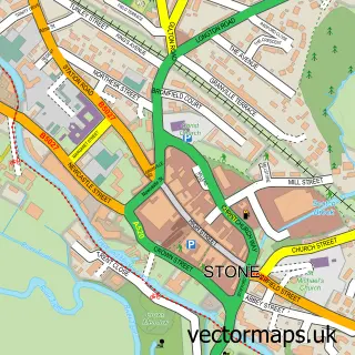 Street map sample of Stone, Staffordshire
