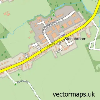Street map sample of Stonebroom, Derbyshire