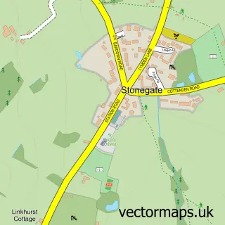 Street map sample of Stonegate, East Sussex