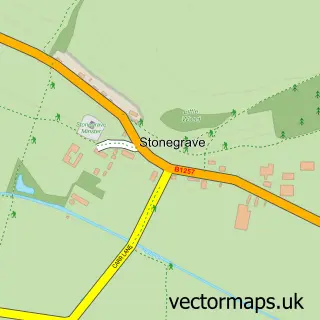 Street map sample of Stonegrave, North Yorkshire