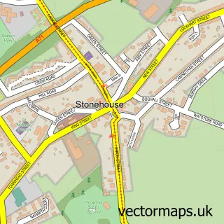 Street map sample of Stonehouse, Lanarkshire