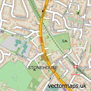 Street map sample of Stonehouse, Gloucestershire