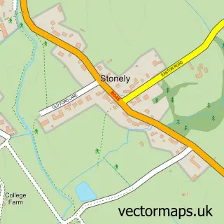 Street map sample of Stonely, Cambridgeshire