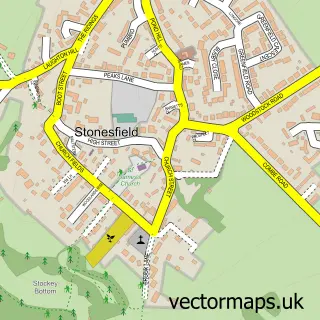 Street map sample of Stonesfield, Oxfordshire