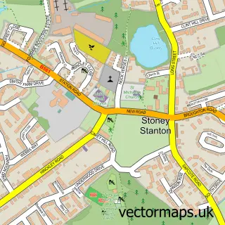 Street map sample of Stoney Stanton, Leicestershire