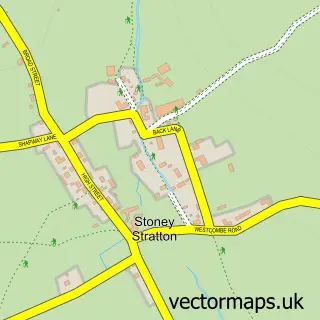 Street map sample of Stoney Stratton, Somerset