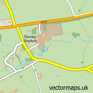 Street map sample of Stoney Stretton, Shropshire