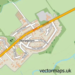 Street map sample of Stoneyburn, West Lothian