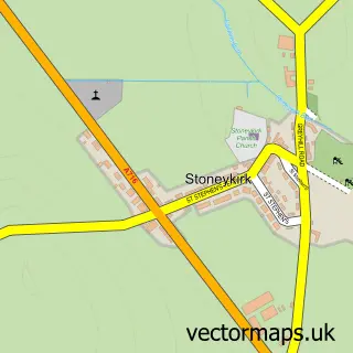 Street map sample of Stoneykirk, Wigtown