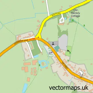 Street map sample of Stonham Aspal, Suffolk