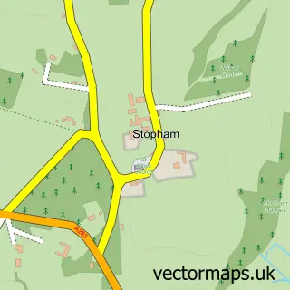 Street map sample of Stopham, West Sussex