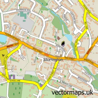 Street map sample of Storrington, West Sussex