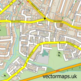 Street map sample of Stotfold, Bedfordshire