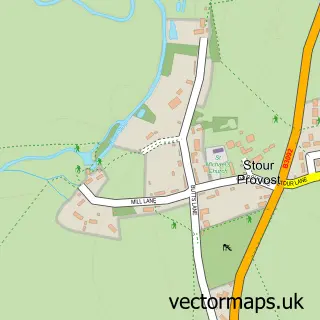 Street map sample of Stour Provost, Dorset