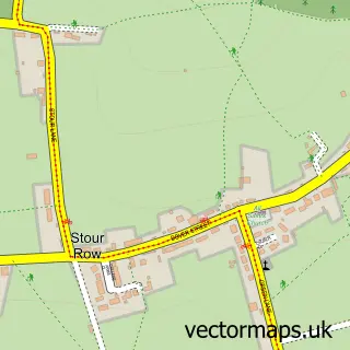 Street map sample of Stour Row, Dorset