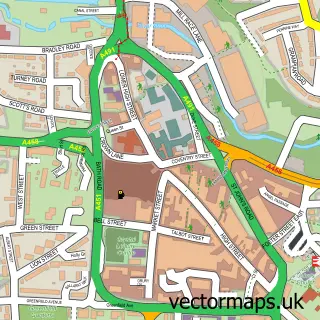 Street map sample of Stourbridge, West Midlands