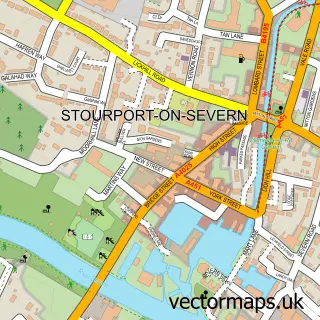 Street map sample of Stourport-on-Severn, Worcestershire