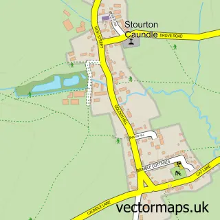 Street map sample of Stourton Caundle, Dorset