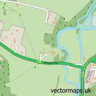 Street map sample of Stourton, Staffordshire