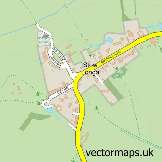 Street map sample of Stow Longa, Cambridgeshire