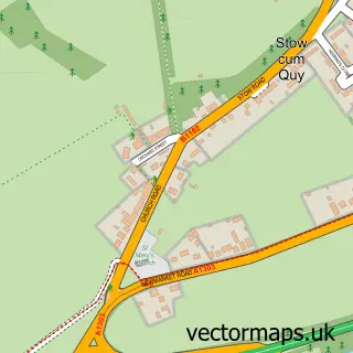 Street map sample of Stow-cum-Quy, Cambridgeshire