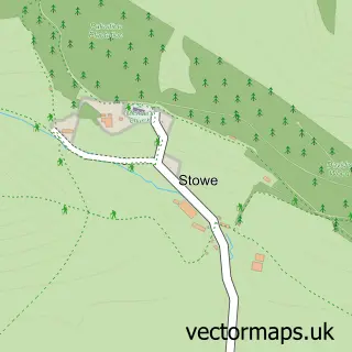 Street map sample of Stowe, Shropshire