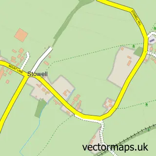 Street map sample of Stowell, Somerset