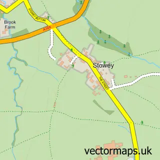 Street map sample of Stowey, Somerset