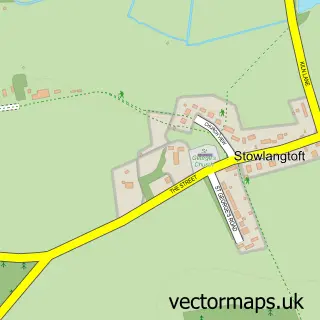 Street map sample of Stowlangtoft, Suffolk