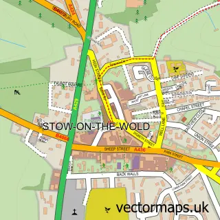Street map sample of Stow-on-the-Wold, Gloucestershire