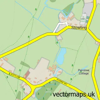 Street map sample of Stowting, Kent