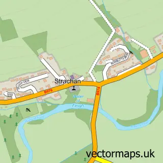 Street map sample of Strachan, Kincardineshire