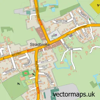 Street map sample of Stradbroke, Suffolk