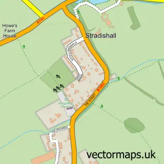 Street map sample of Stradishall, Suffolk