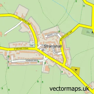Street map sample of Stramshall, Staffordshire
