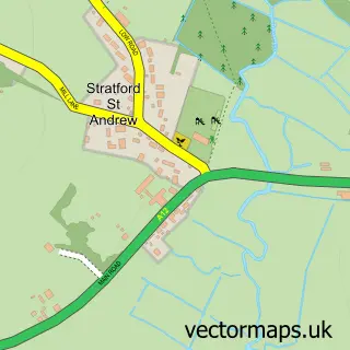 Street map sample of Stratford St Andrew, Suffolk