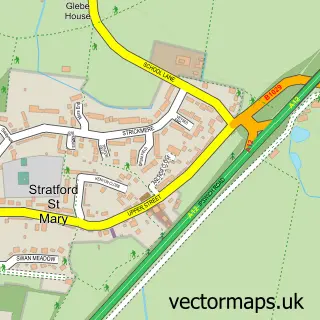 Street map sample of Stratford St Mary, Suffolk