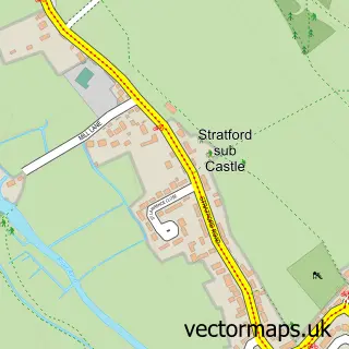 Street map sample of Stratford-sub-Castle, Wiltshire