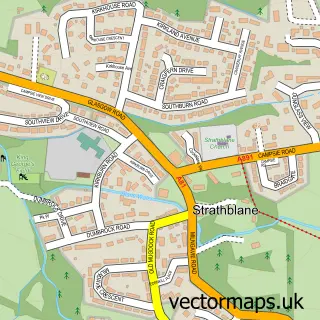 Street map sample of Strathblane, Stirling and Falkirk