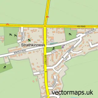 Street map sample of Strathkinness, Fife